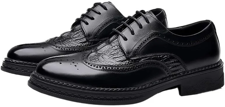 Men's Dressy Suit Tuxedo Metal Shoelaces Weeding Prom Derby Shoes Men Breathable Comfortable Business Lace Up Oxford Shoes