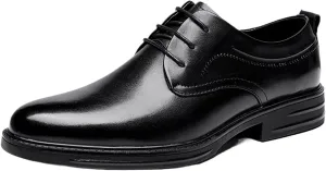 Men's Genuine Leather Oxford Shoes, Anti-Slip Rubber Sole Business Wedding Slip-Resistant Dress Shoes