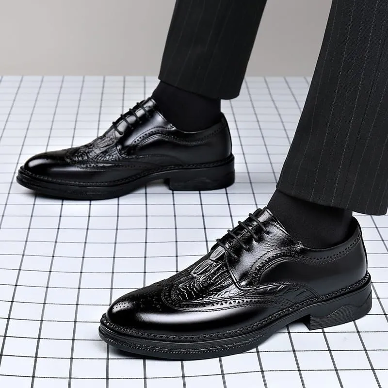 Men's Lace-up Dress Shoes Men Casual Wedding Faux Patent Leather Derby Shoes Comfortable Oxfords Shoes for Men(10)