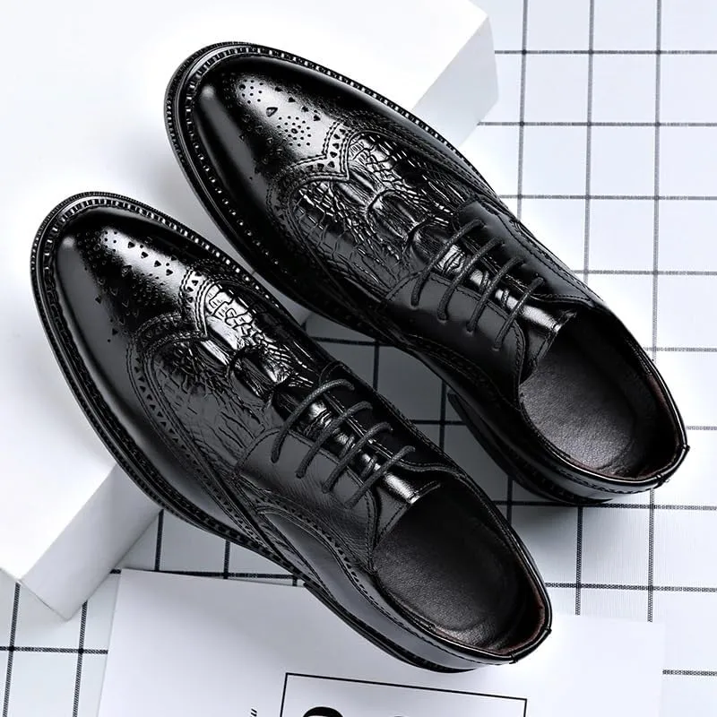 Men's Lace-up Dress Shoes Men Casual Wedding Faux Patent Leather Derby Shoes Comfortable Oxfords Shoes for Men(10)