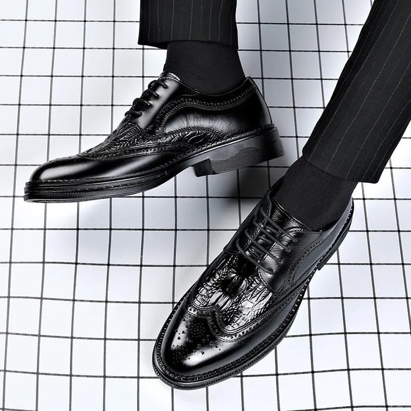 Men's Lace-up Dress Shoes Men Casual Wedding Faux Patent Leather Derby Shoes Comfortable Oxfords Shoes for Men(10)