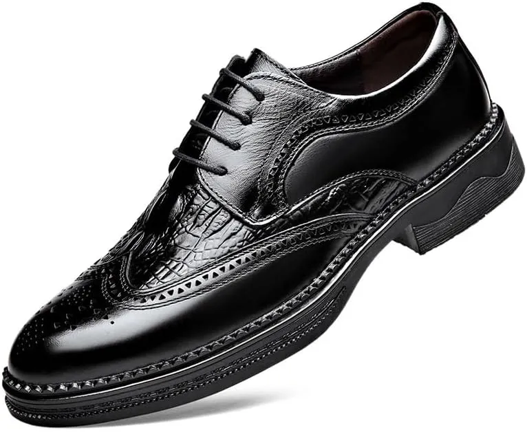 Men's Lace-up Dress Shoes Men Casual Wedding Faux Patent Leather Derby Shoes Comfortable Oxfords Shoes for Men(10)