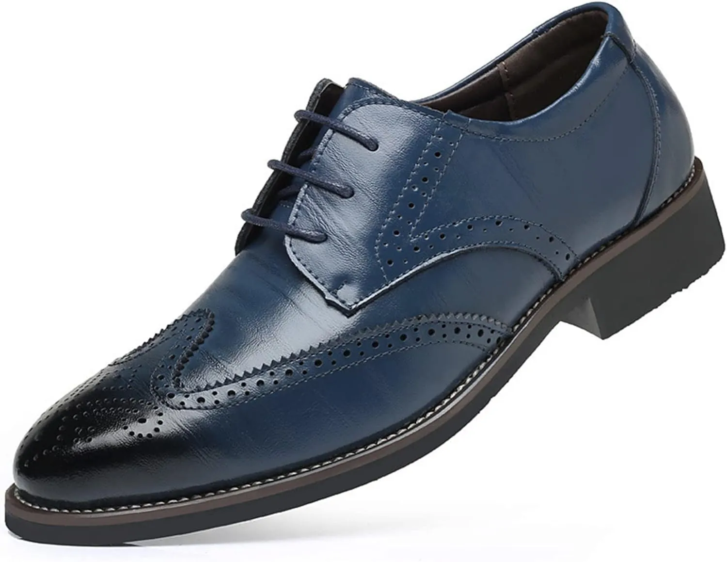 Men's Leather Formal Tuxedo Slip On Dress Shoes Classical Style Men's Breathable Hollow Business Casual Pointed Shoes Dress Shoes Men Formal Oxfords