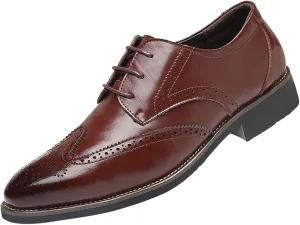 Men's Leather Formal Tuxedo Slip On Dress Shoes Classical Style Men's Breathable Hollow Business Casual Pointed Shoes Dress Shoes Men Formal Oxfords