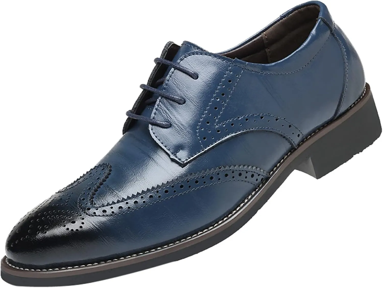 Men's Leather Formal Tuxedo Slip On Dress Shoes Classical Style Men's Breathable Hollow Business Casual Pointed Shoes Dress Shoes Men Formal Oxfords