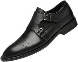 Men's Leather Loafers Dress Shoes Slip-Ons Pointed Toe Classic Formal Business Oxfords Shoes for Men