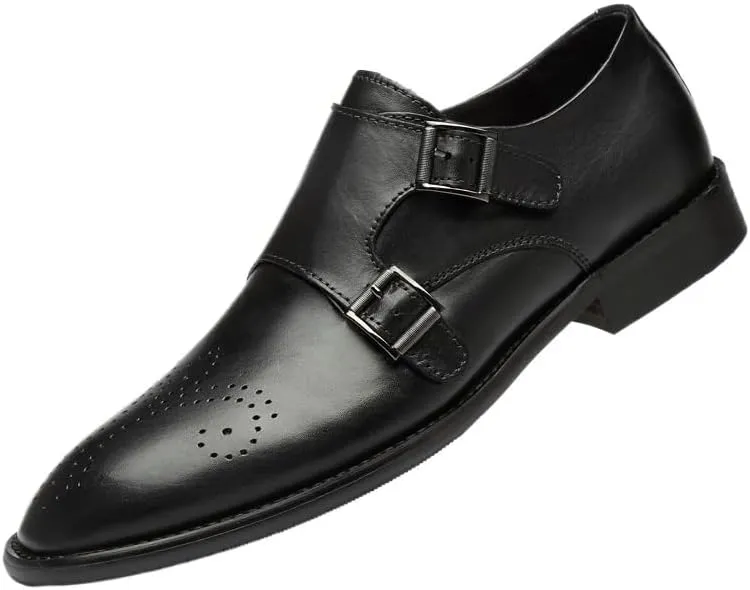Men's Leather Loafers Dress Shoes Slip-Ons Pointed Toe Classic Formal Business Oxfords Shoes for Men