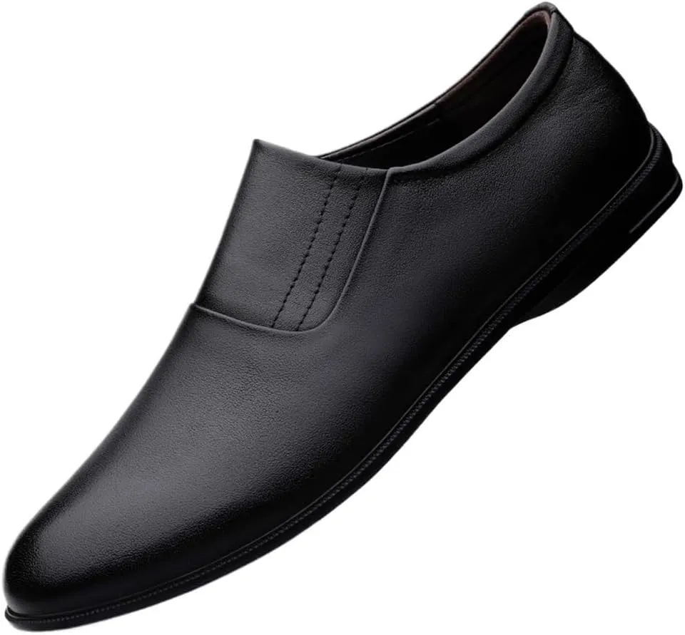 Mens Leather Shoes Breathable Luxury Non Slip Casual Business Work Formal Vintage High Gloss Dress Shoes