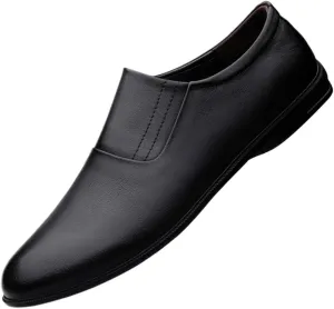 Mens Leather Shoes Breathable Luxury Non Slip Casual Business Work Formal Vintage High Gloss Dress Shoes