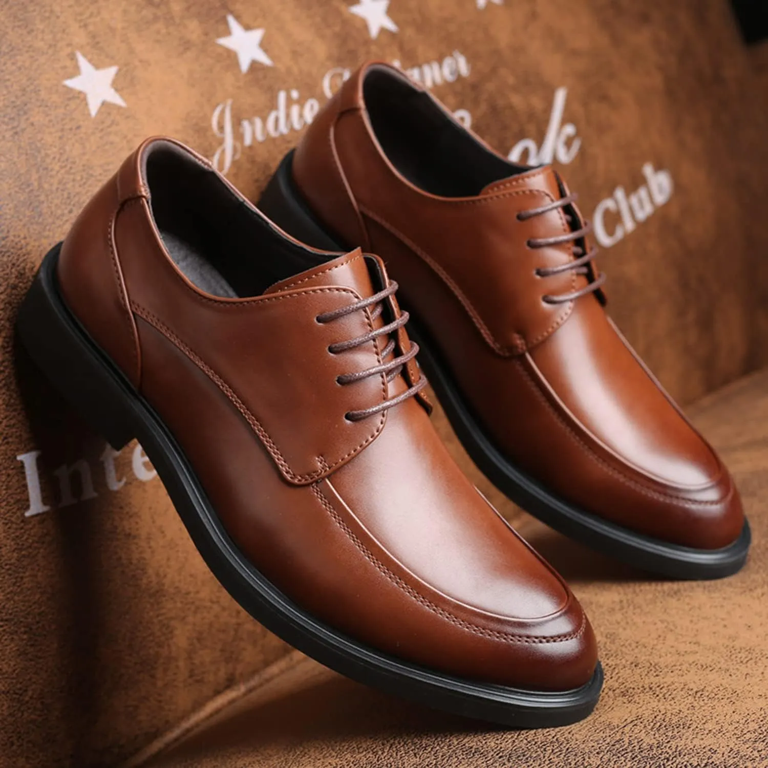 Mens Oxfords Formal Dress Shoes Classic Lace-up Comfortable Business Derby Shoes