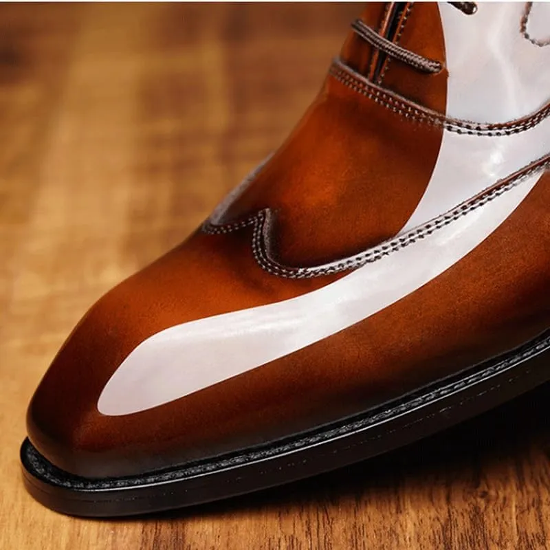 Men's Patent Leather Formal Business Oxford Dress Shoes for Driving Walking Wedding Outdoor Indoor Size