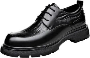 Men's Platform Dress Shoes Men's Genuine Leather Low Oxford for Business Work & Daily