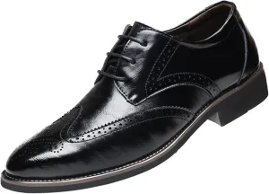 Mens Premium Leather Dress Shoes Comfort Business Classical Style Men's Breathable Hollow Business Casual Pointed Shoes Men's Handmade Dress Shoes Oxford Formal Leather