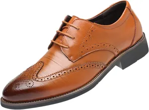Mens Premium Leather Dress Shoes Comfort Business Classical Style Men's Breathable Hollow Business Casual Pointed Shoes Men's Handmade Dress Shoes Oxford Formal Leather