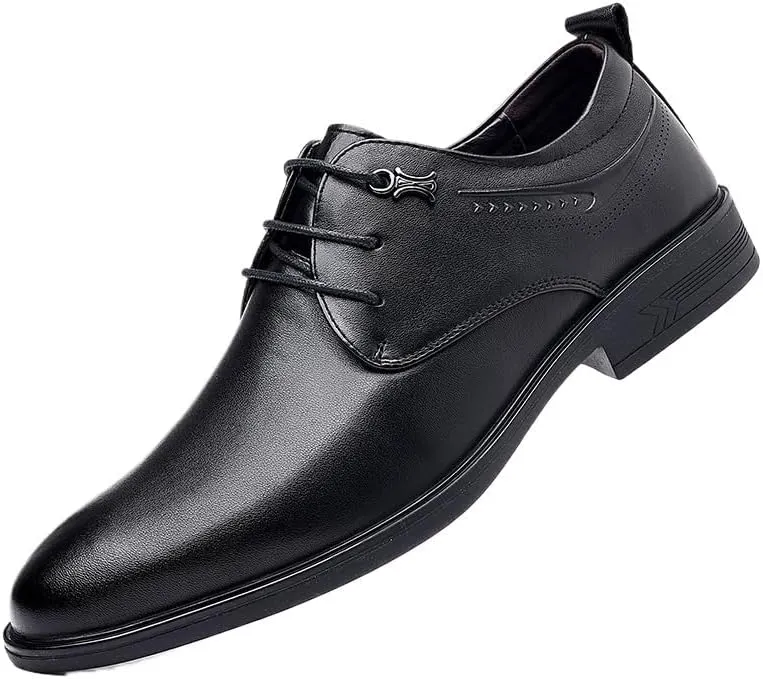 Mens Retro Comfortable Business Formal Oxfords Lace-up Derby Shoes Non-Slip Softsole Walking Dress Shoes for Men