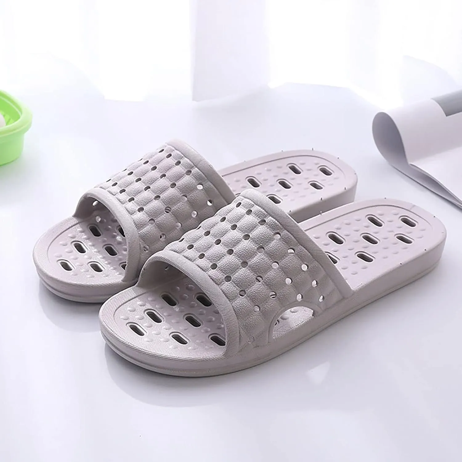 Mens Slides Shower Shoes Women Bathroom Slippers Men Womens Slides Lightweight Open Toe Beach Slippers
