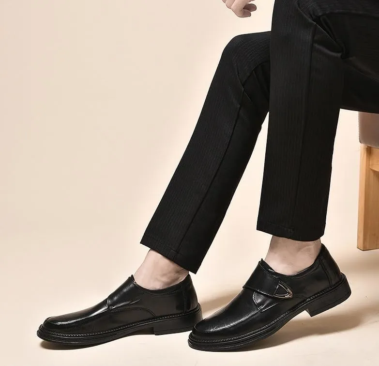 Men's Slip-On Loafers Shoes Genuine Leather Comfortable Business Casual Dress Shoes