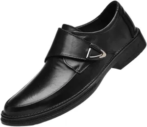 Men's Slip-On Loafers Shoes Genuine Leather Comfortable Business Casual Dress Shoes
