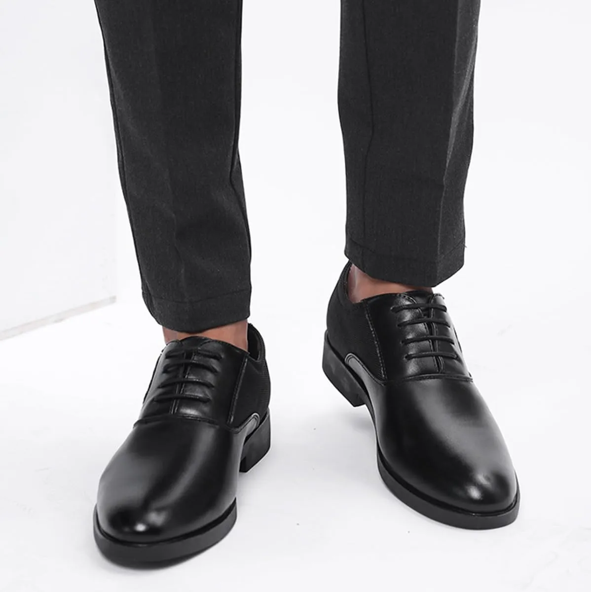 Men's Slip On Oxford Dress Shoes Classic Lace Up Patchwork Lightweight Breathable Formal Wedding Business Shoes