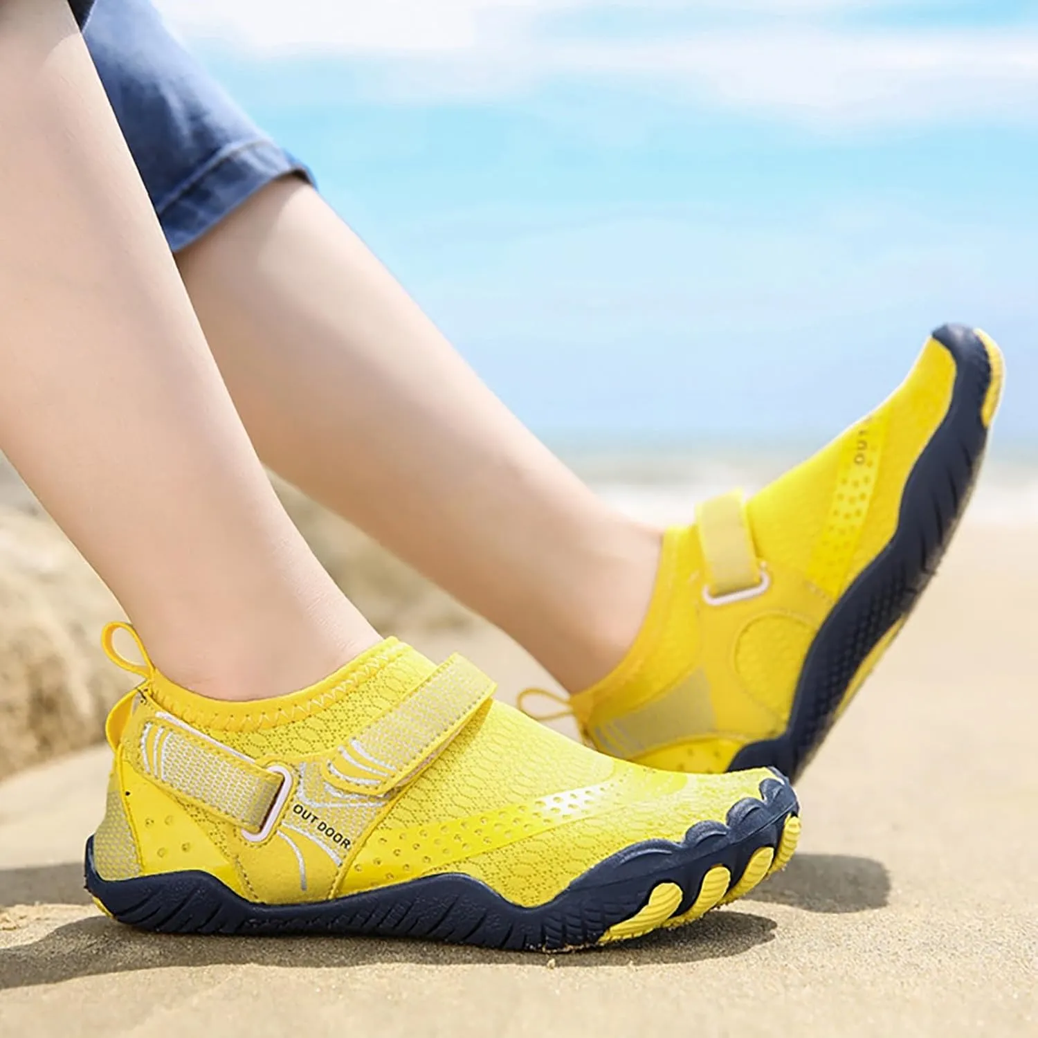 Mens Water Shoes Wide Width Non Slip Athletic Footwear Wide Toe Water Shoes Barefoot