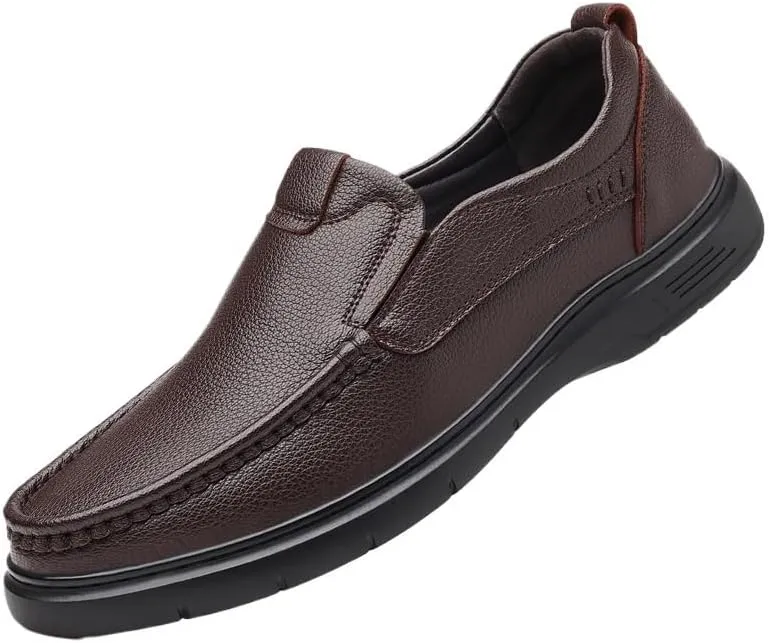 Modern Men's Derby Cap-Toe Shoes Polished Leather Formal Footwear with Cushioned Midsole for Office Commuting & Evening Functions