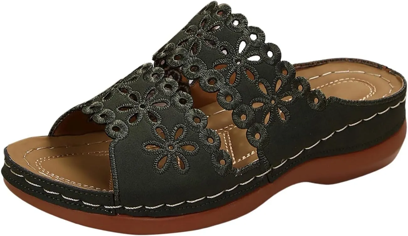 Non Slip Thick Bottom Sandals for Women Summer Low Wedges Comfortable Open Toe Sandal Beach Sandals for Women