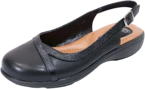 Peerage June Women Wide Width Casual Leather Slingback Clogs