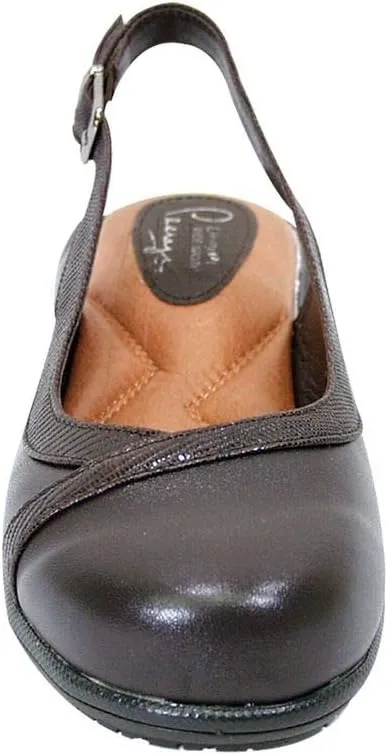 Peerage June Women Wide Width Casual Leather Slingback Clogs