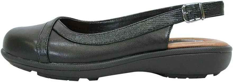 Peerage June Women Wide Width Casual Leather Slingback Clogs