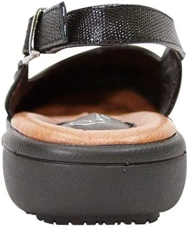 Peerage June Women Wide Width Casual Leather Slingback Clogs