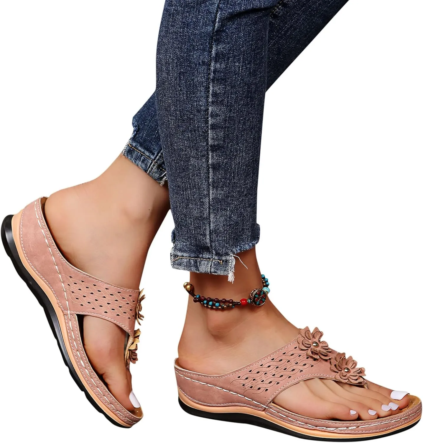 Platform Sandals for Women Summer Beach Walking Cushion Sandals Temperament Sandals Comfortable Slides Sandals