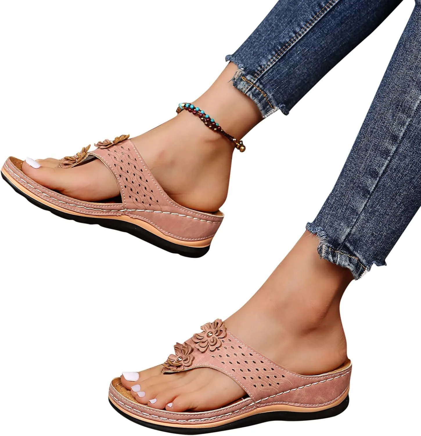 Platform Sandals for Women Summer Beach Walking Cushion Sandals Temperament Sandals Comfortable Slides Sandals