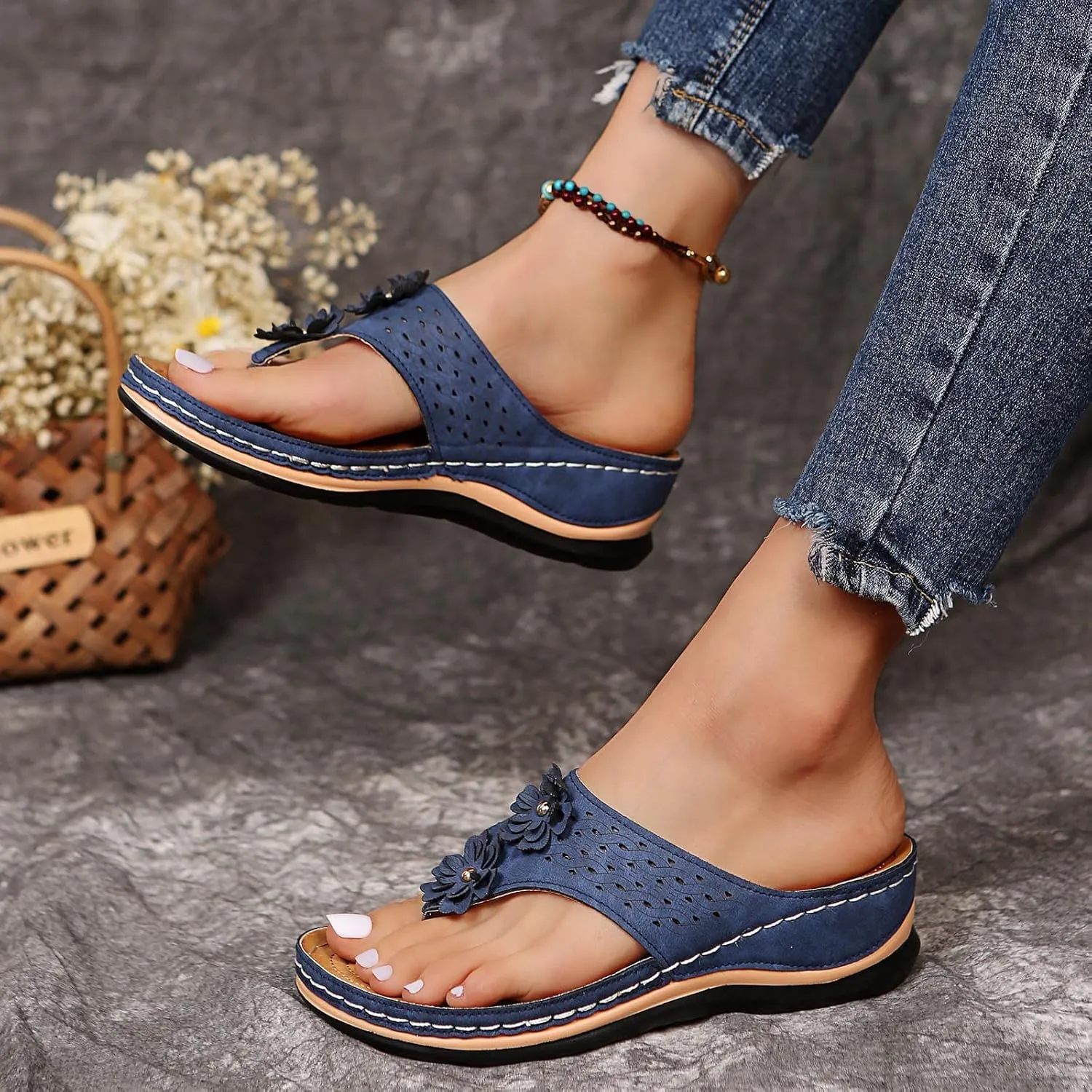 Platform Sandals for Women Summer Beach Walking Cushion Sandals Temperament Sandals Comfortable Slides Sandals