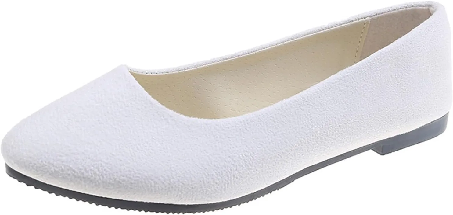 Pointed Toe Flats for Women Dressy Casual, Low Heel Dress Shoes Comfortable, Slip-on Business Work Loafer Shoes for Women