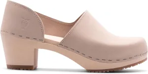 Sandgrens Handmade Swedish High Heel Wood Closed-Back Clogs for Women | Brett