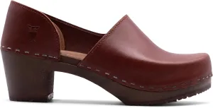 Sandgrens Handmade Swedish High Heel Wood Closed-Back Clogs for Women | Brett
