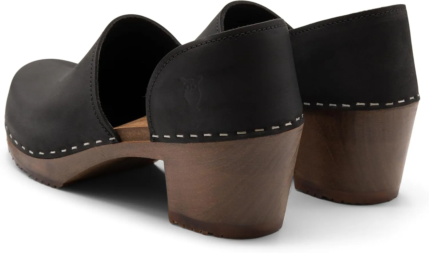 Sandgrens Handmade Swedish High Heel Wood Closed-Back Clogs for Women | Brett