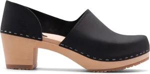 Sandgrens Handmade Swedish High Heel Wood Closed-Back Clogs for Women | Brett