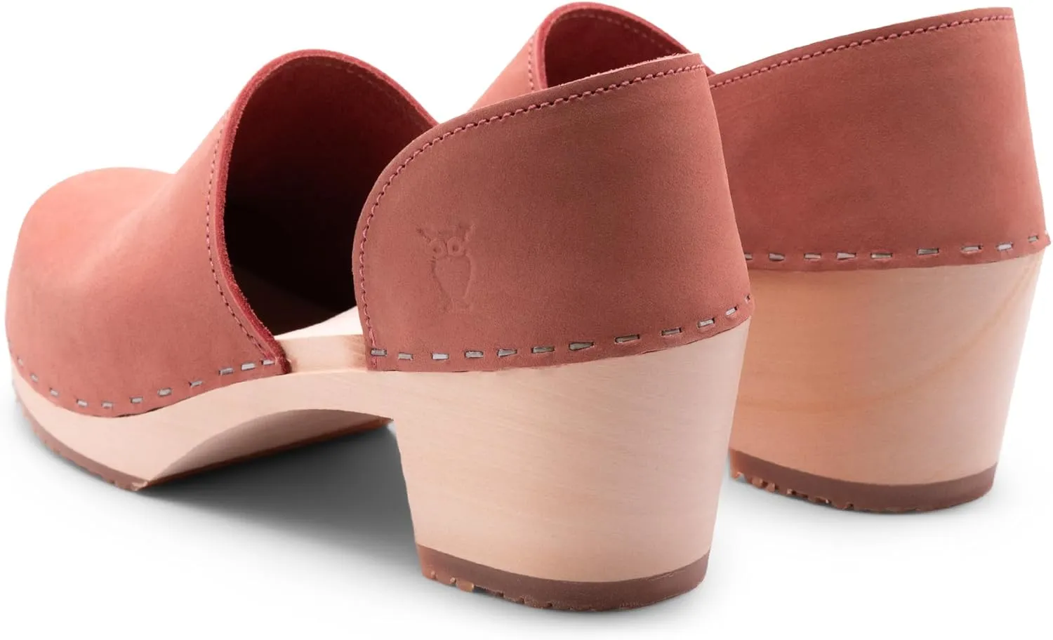 Sandgrens Handmade Swedish High Heel Wood Closed-Back Clogs for Women | Brett