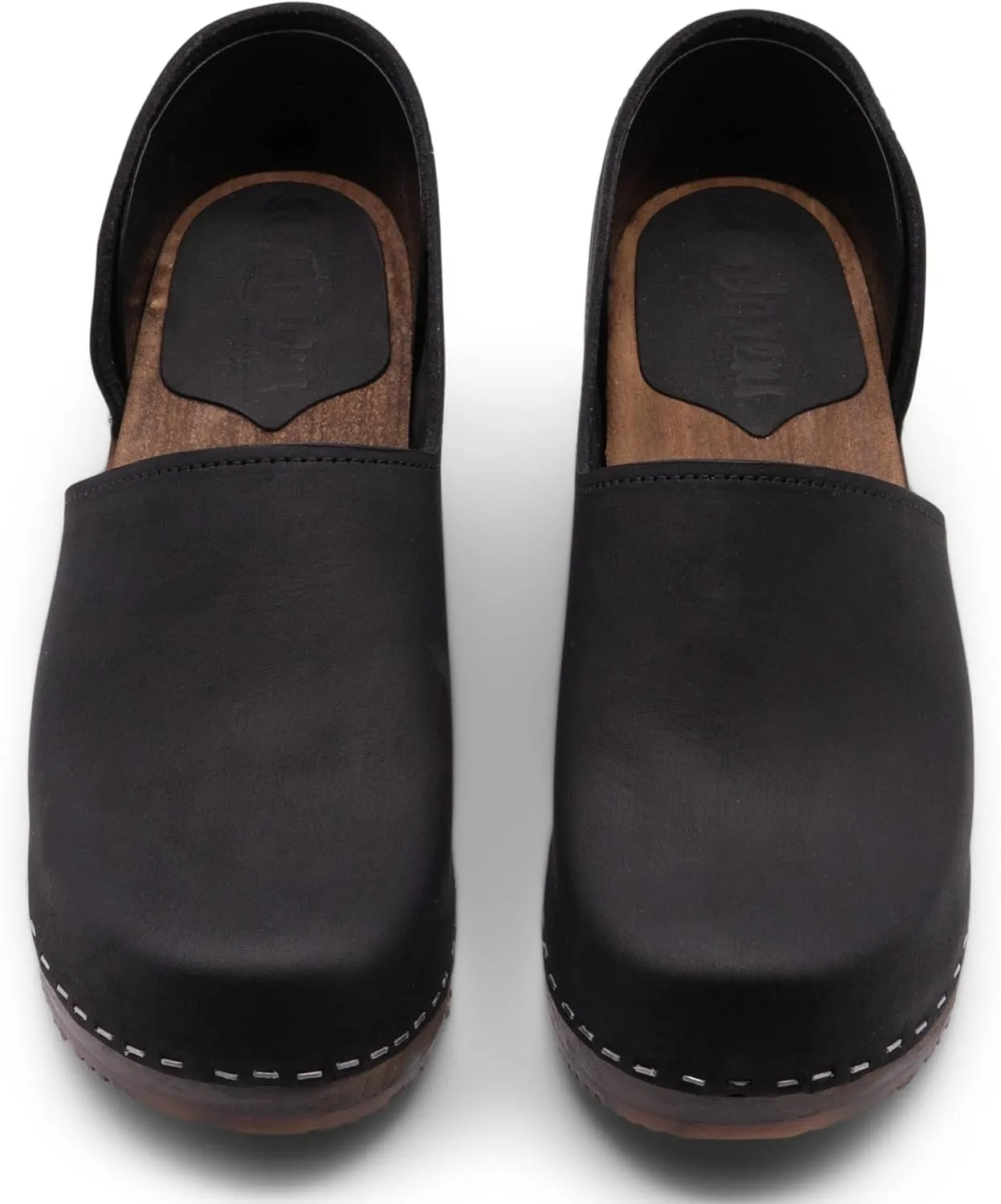 Sandgrens Handmade Swedish High Heel Wood Closed-Back Clogs for Women | Brett
