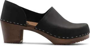 Sandgrens Handmade Swedish High Heel Wood Closed-Back Clogs for Women | Brett