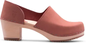 Sandgrens Handmade Swedish High Heel Wood Closed-Back Clogs for Women | Brett