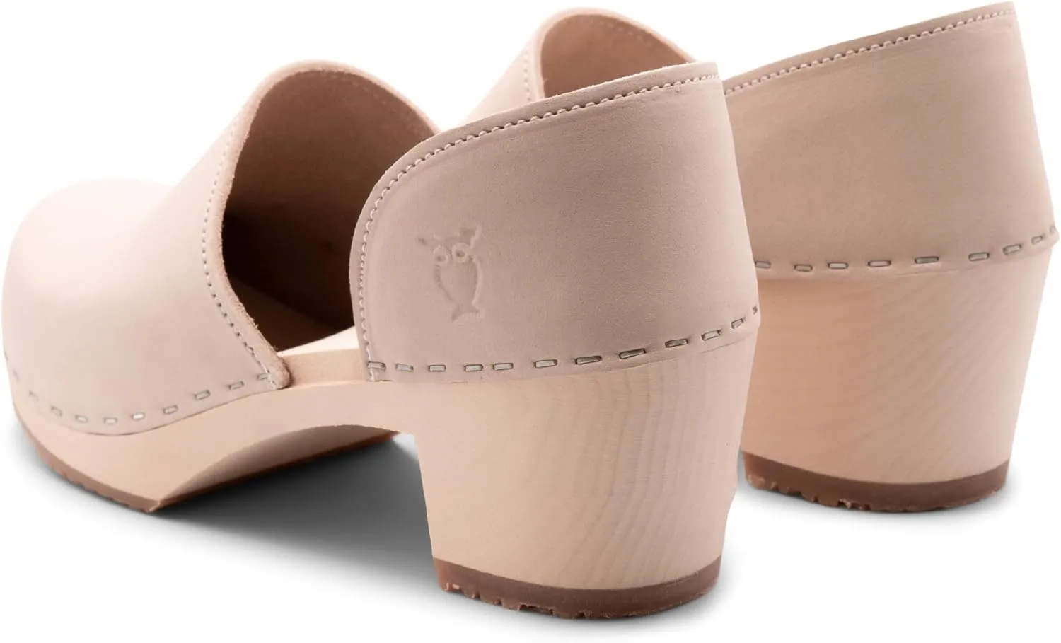 Sandgrens Handmade Swedish High Heel Wood Closed-Back Clogs for Women | Brett