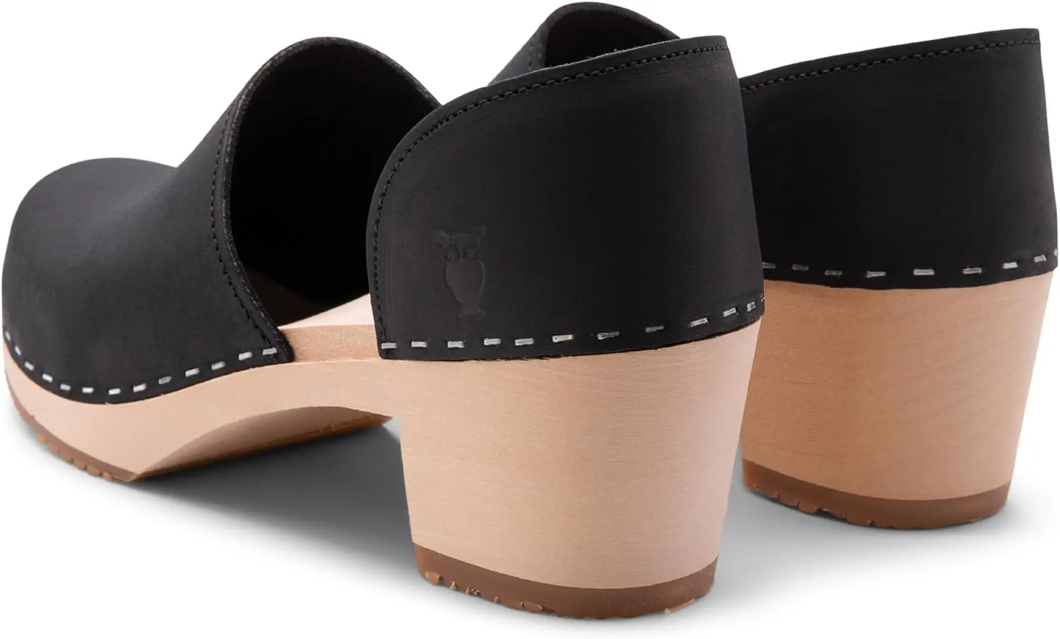 Sandgrens Handmade Swedish High Heel Wood Closed-Back Clogs for Women | Brett