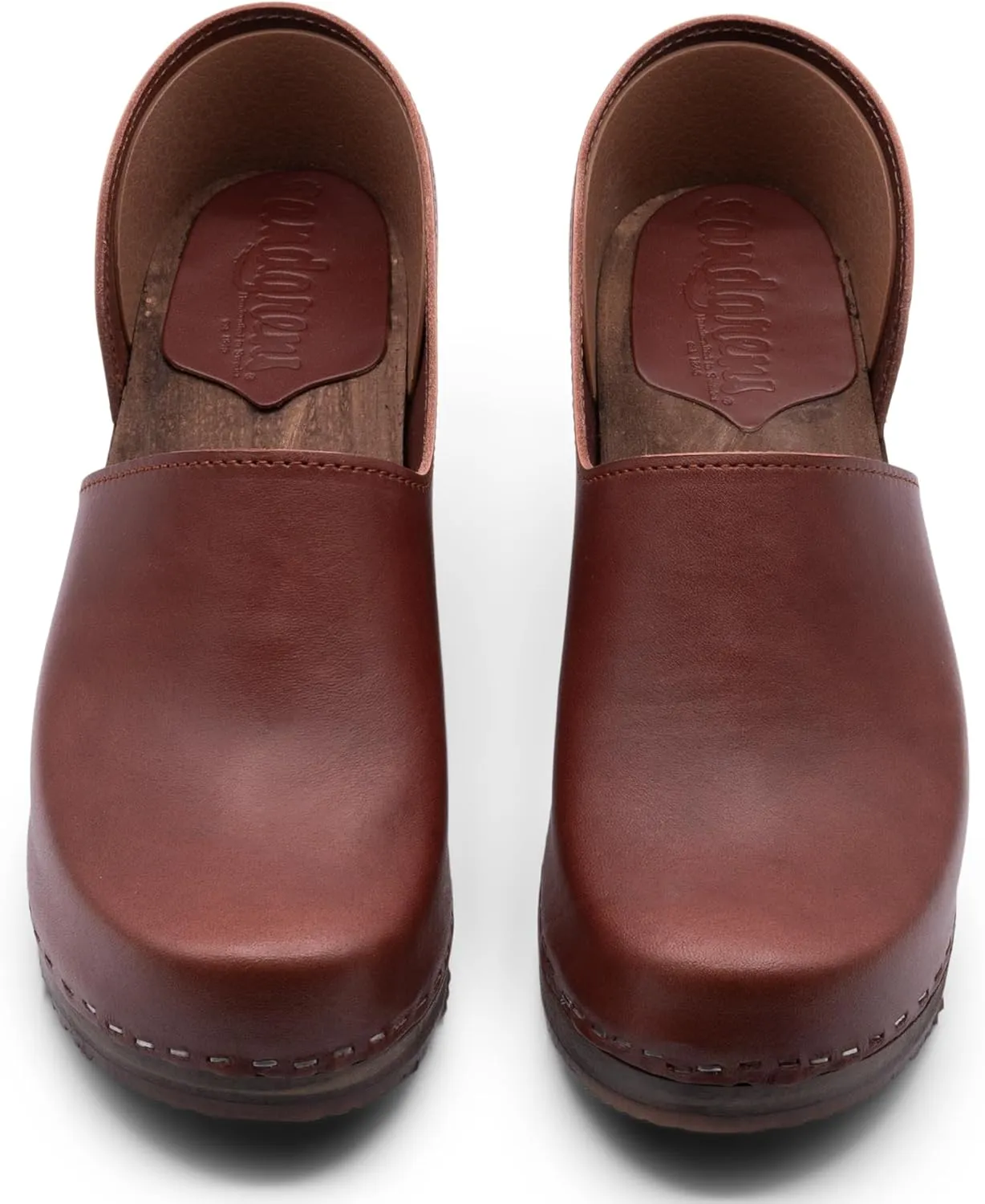 Sandgrens Handmade Swedish High Heel Wood Closed-Back Clogs for Women | Brett