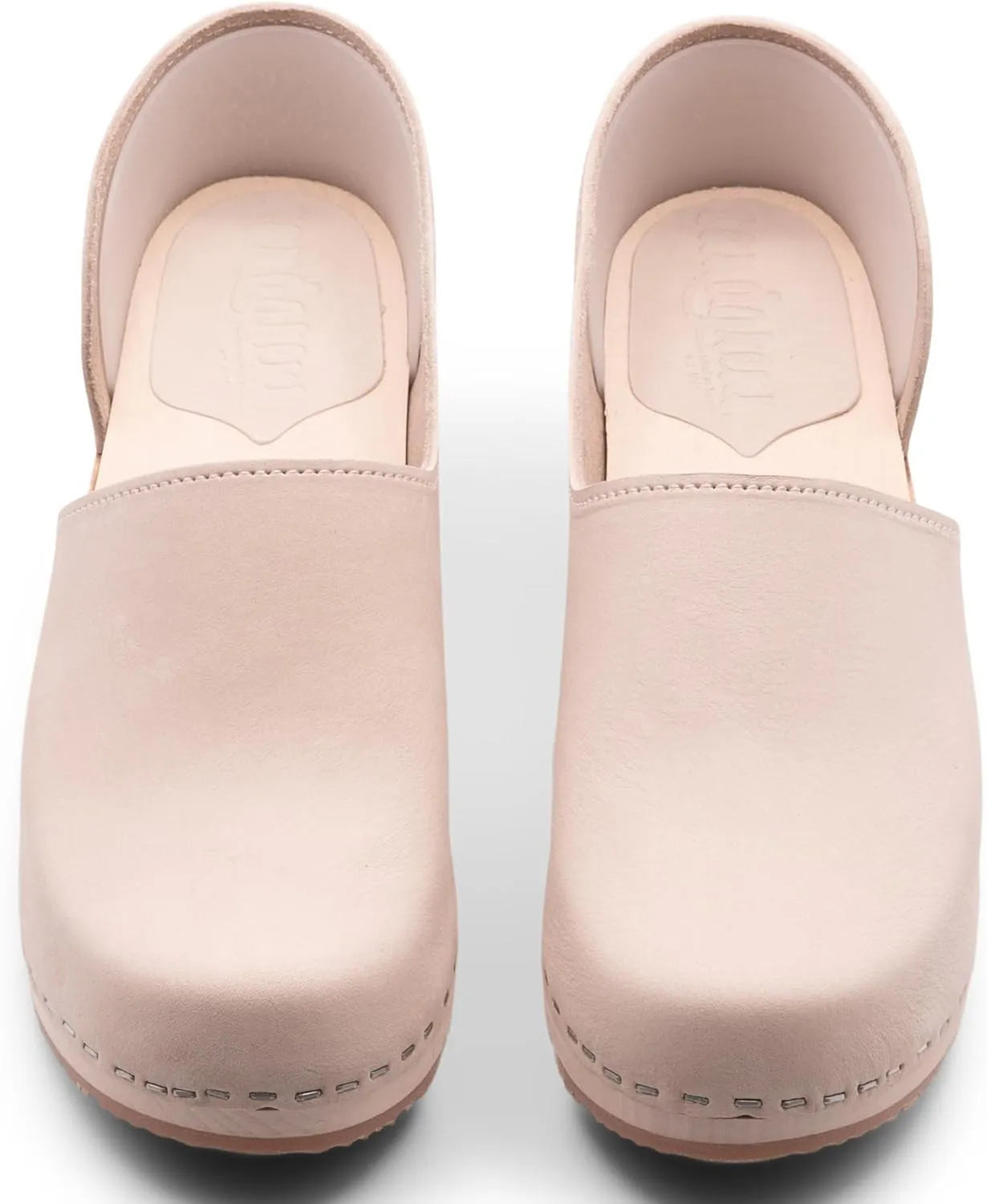 Sandgrens Handmade Swedish High Heel Wood Closed-Back Clogs for Women | Brett