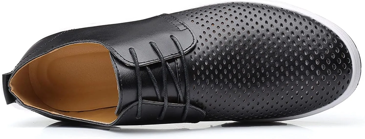 Semi Formal Leather Shoes Men Style Men's Summer Leather Solid Summer Shoes Breathable Men's Dress Shoes Formal Oxfords