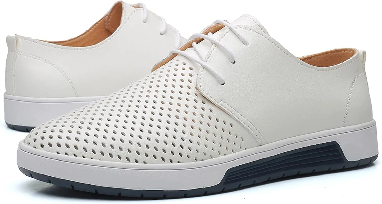 Semi Formal Leather Shoes Men Style Men's Summer Leather Solid Summer Shoes Breathable Men's Dress Shoes Formal Oxfords