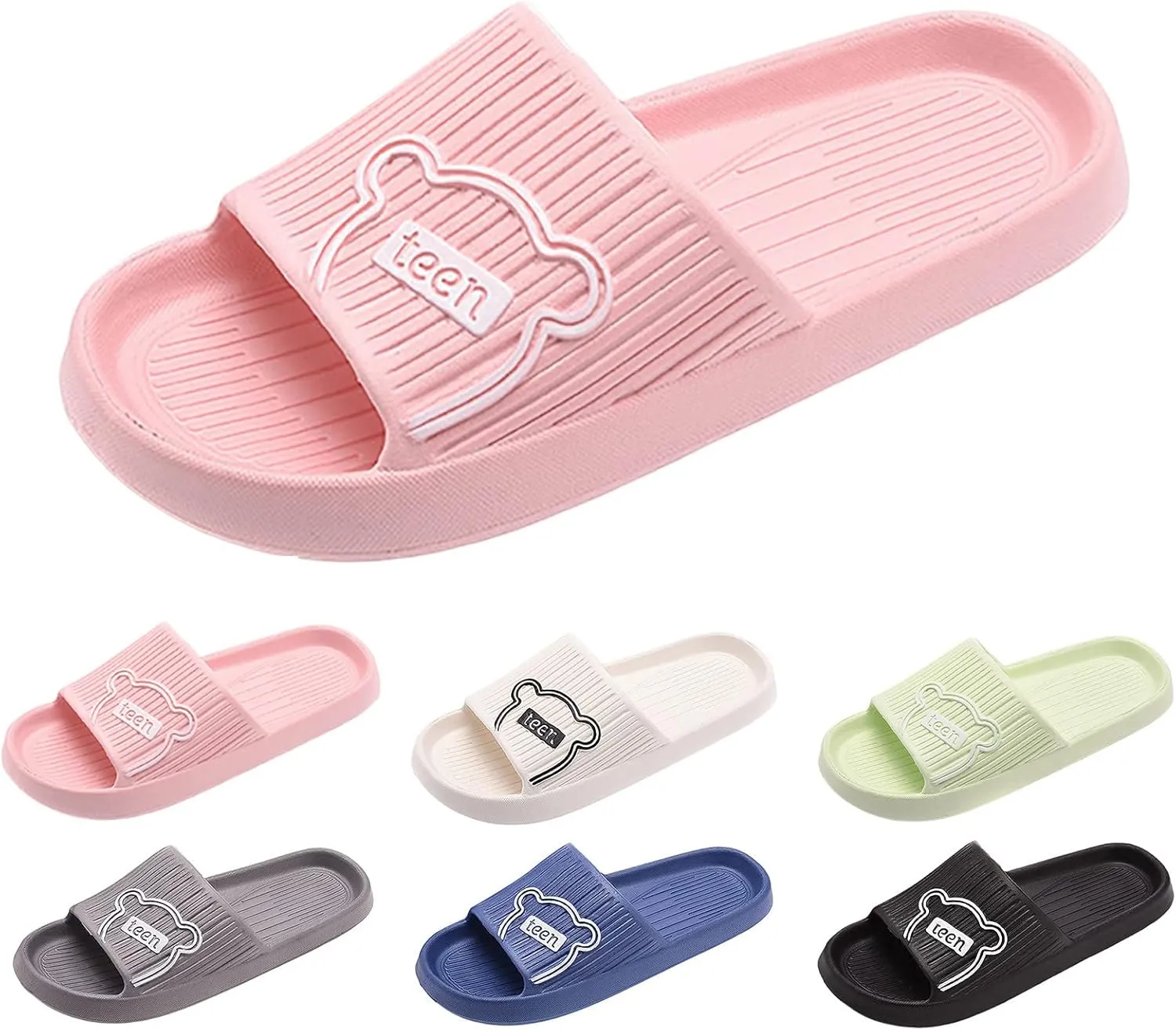 Slides for Men Shower Shoes Women Mens Slides Womens Lightweight Indoor Outdoor Bathroom Slippers