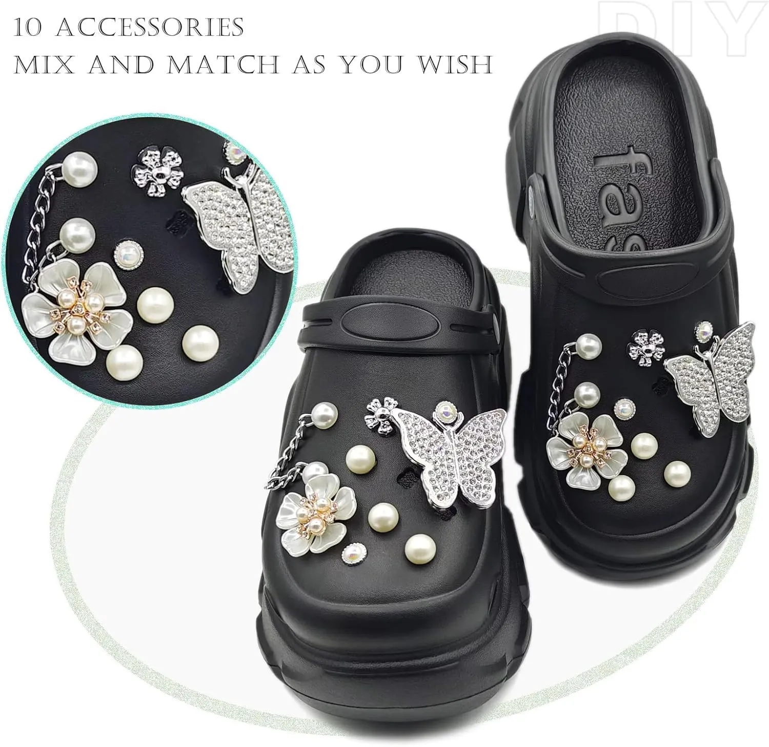 Solaud Women's Platform Clogs High Platform Clog Classic Comfortable Slip On Slide Garden Outdoor Beach Clogs Shoes